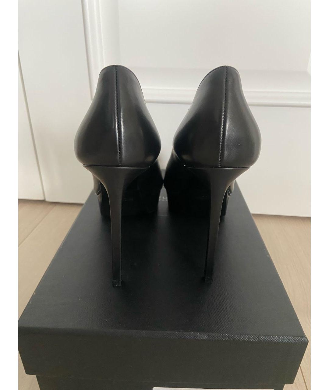 SAINT LAURENT Черные кожаные туфли, фото 4