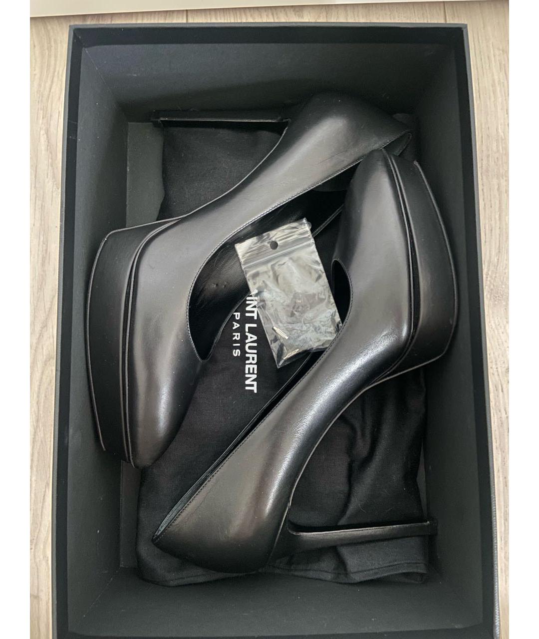 SAINT LAURENT Черные кожаные туфли, фото 8