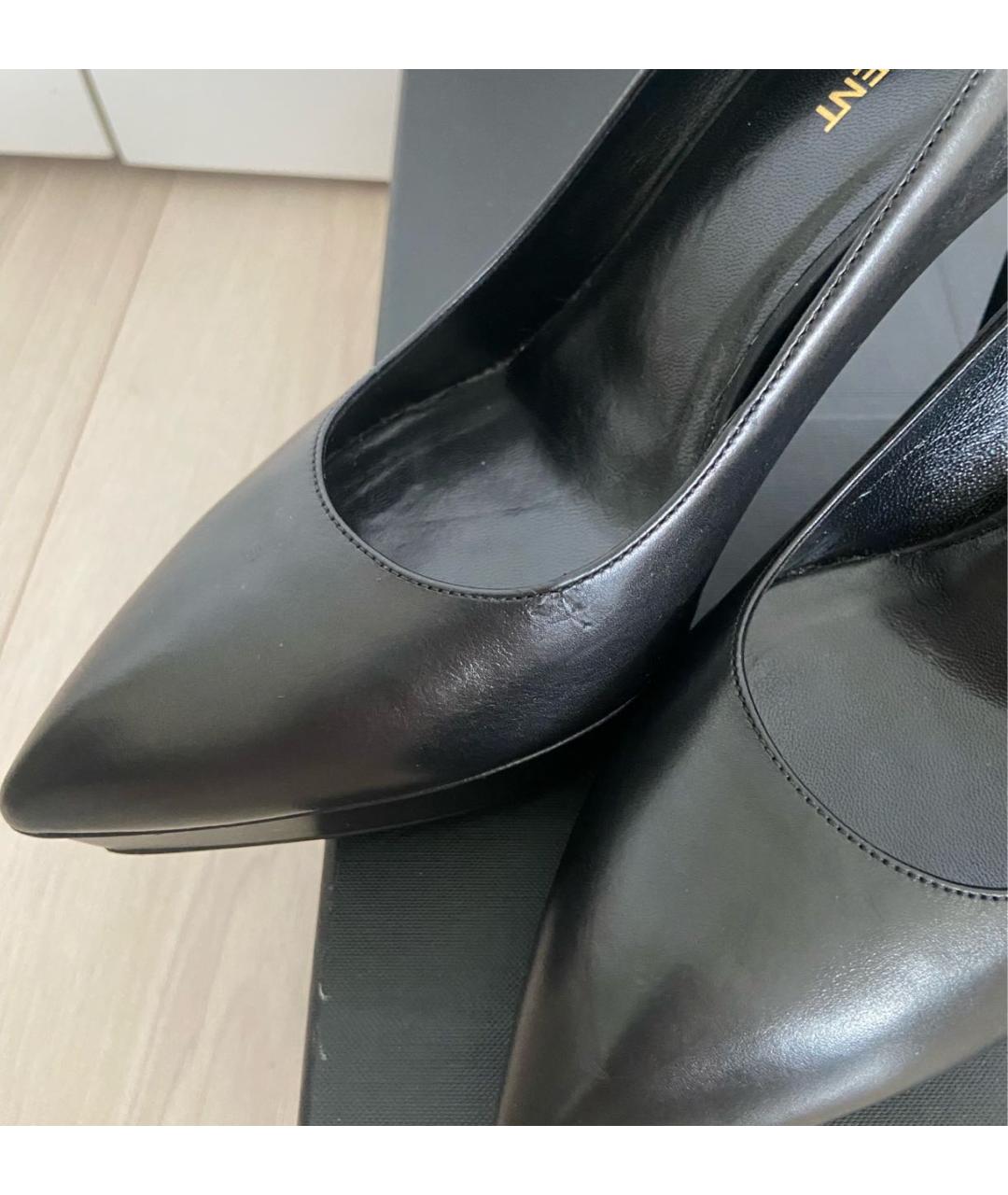 SAINT LAURENT Черные кожаные туфли, фото 5