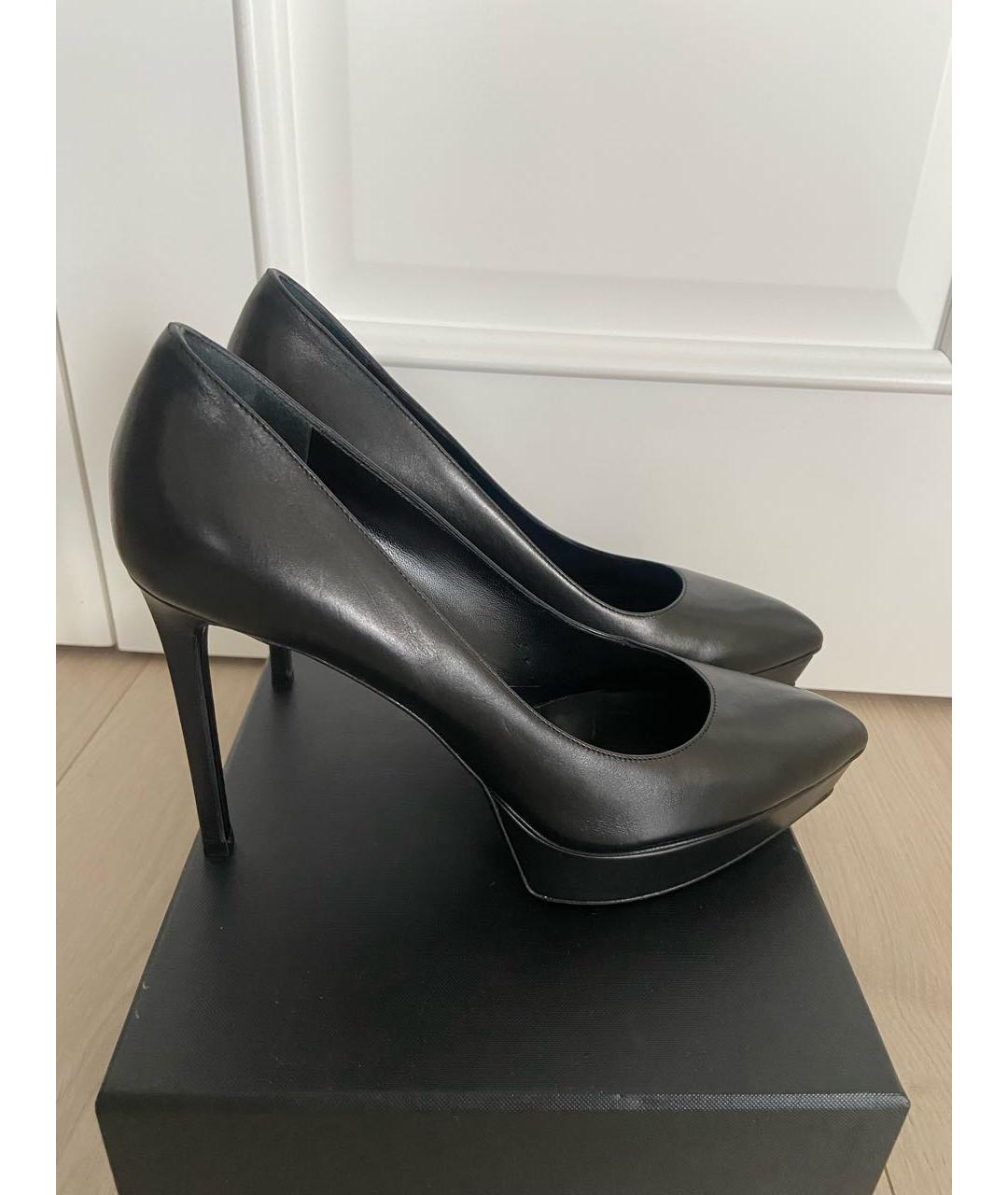 SAINT LAURENT Черные кожаные туфли, фото 9