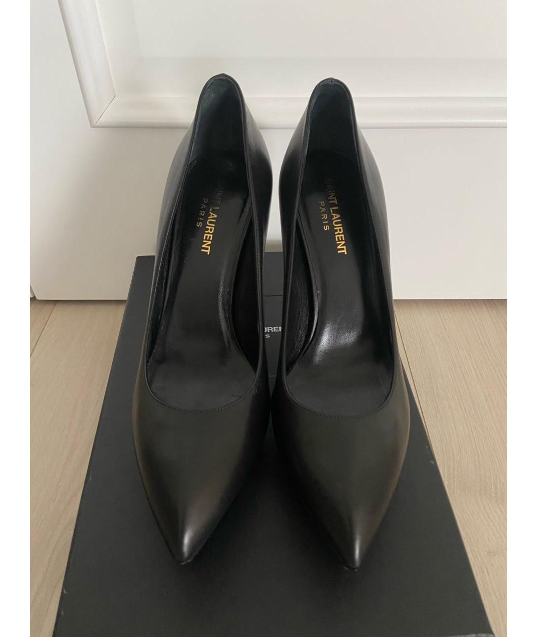 SAINT LAURENT Черные кожаные туфли, фото 2