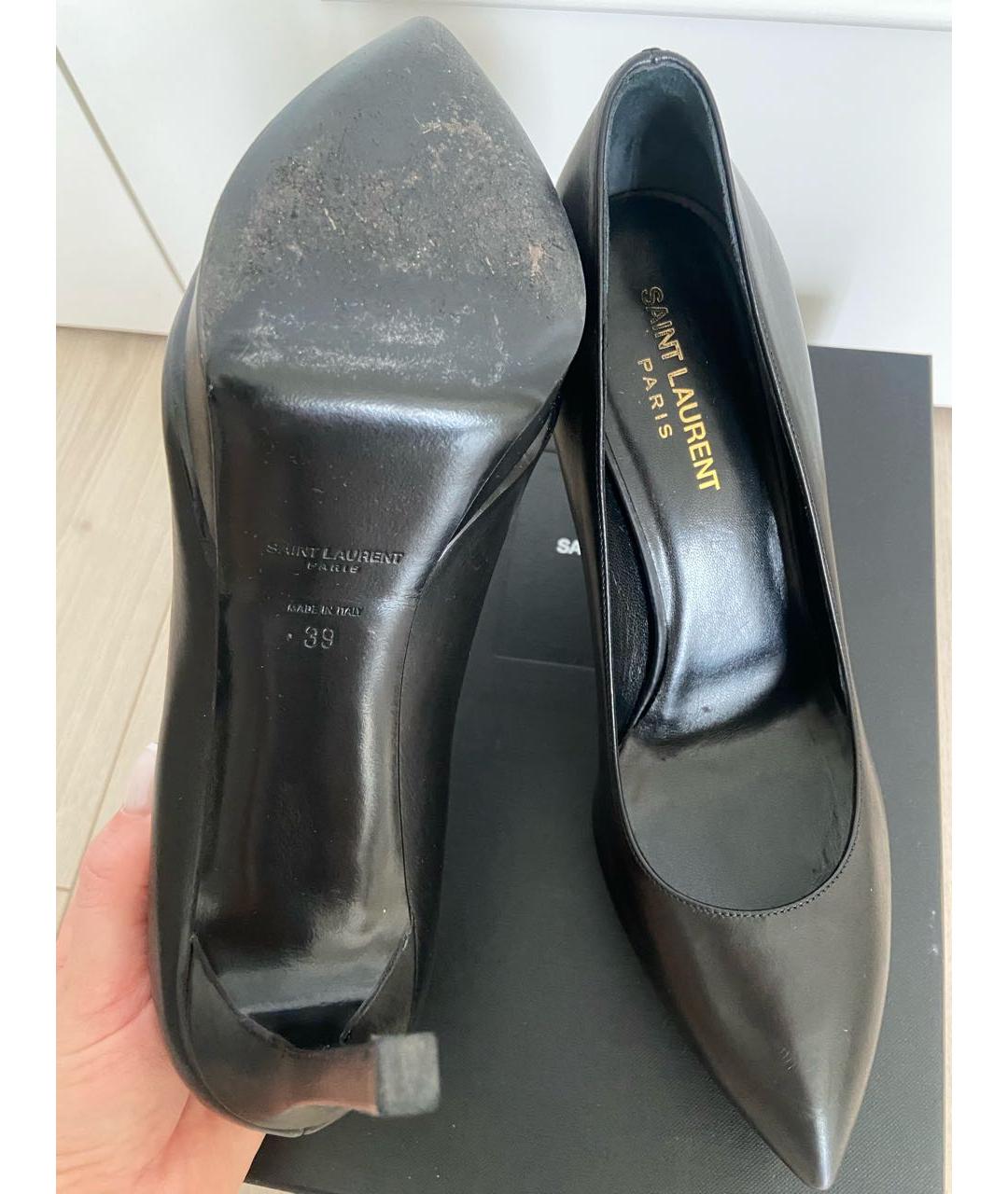 SAINT LAURENT Черные кожаные туфли, фото 7