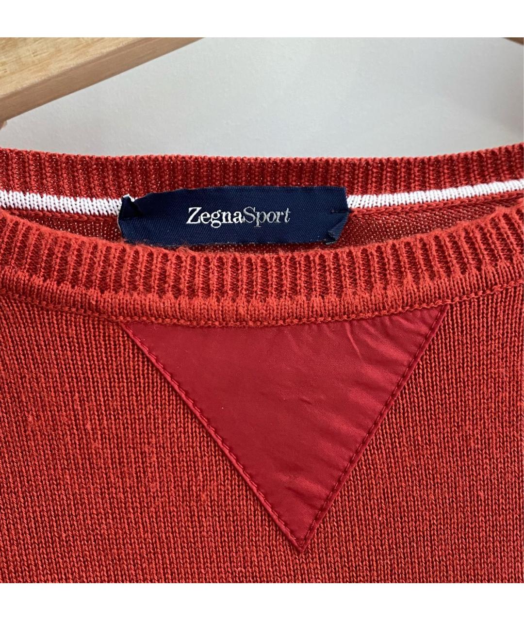 ZEGNA SPORT Оранжевый хлопковый джемпер / свитер, фото 3