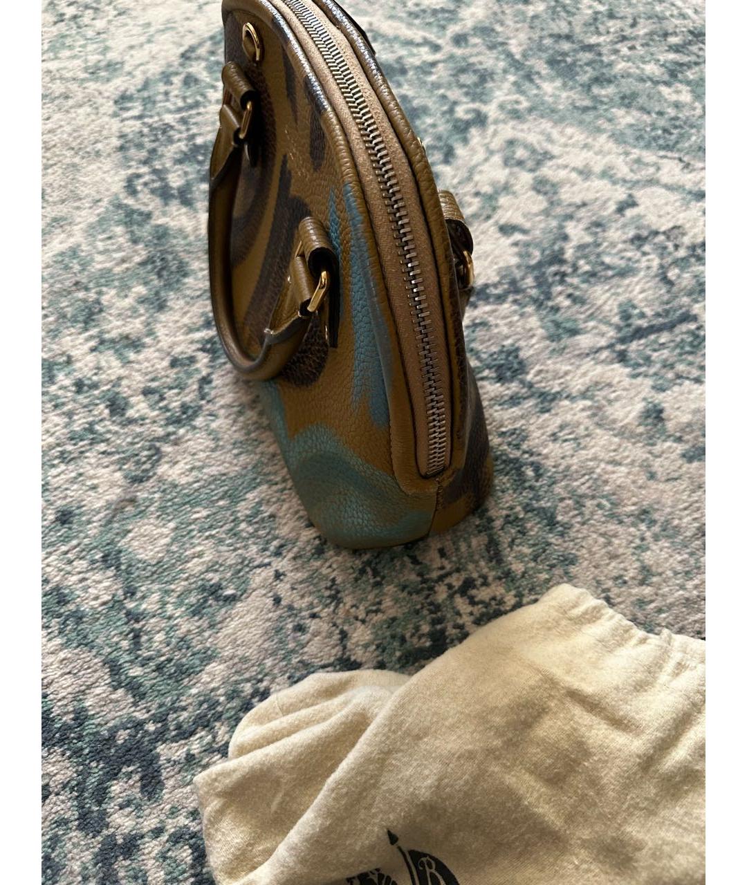 BURBERRY Кожаная сумка с короткими ручками, фото 3