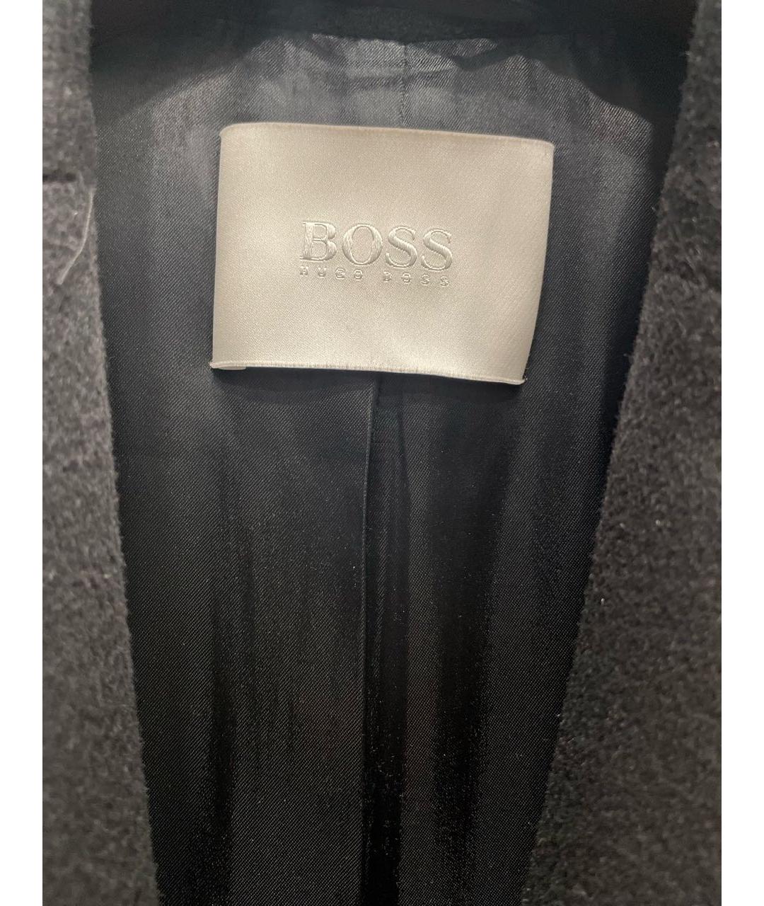 HUGO BOSS Черное шерстяное пальто, фото 3