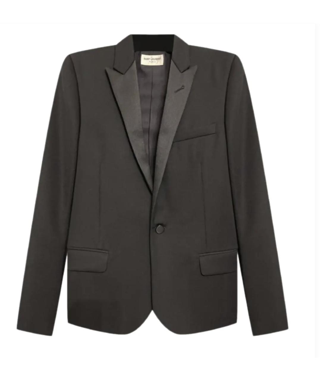 SAINT LAURENT Черный шерстяной жакет/пиджак, фото 1