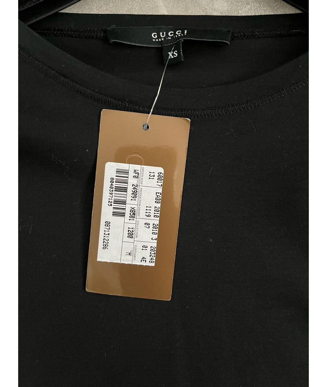 GUCCI Черная хлопковая футболка, фото 3