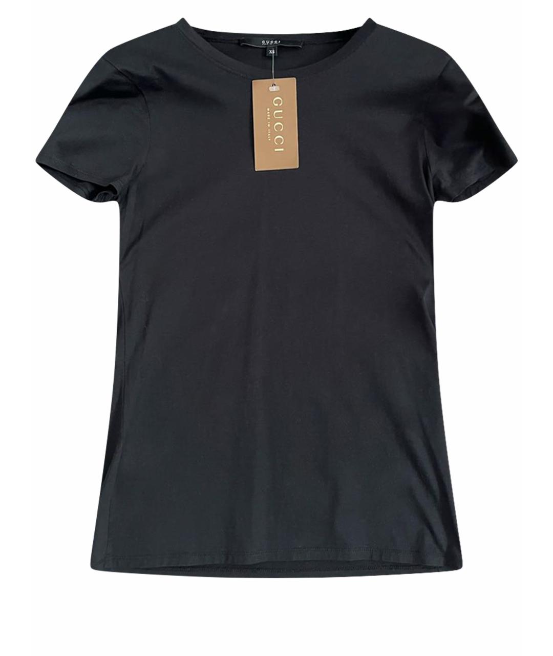 GUCCI Черная хлопковая футболка, фото 1