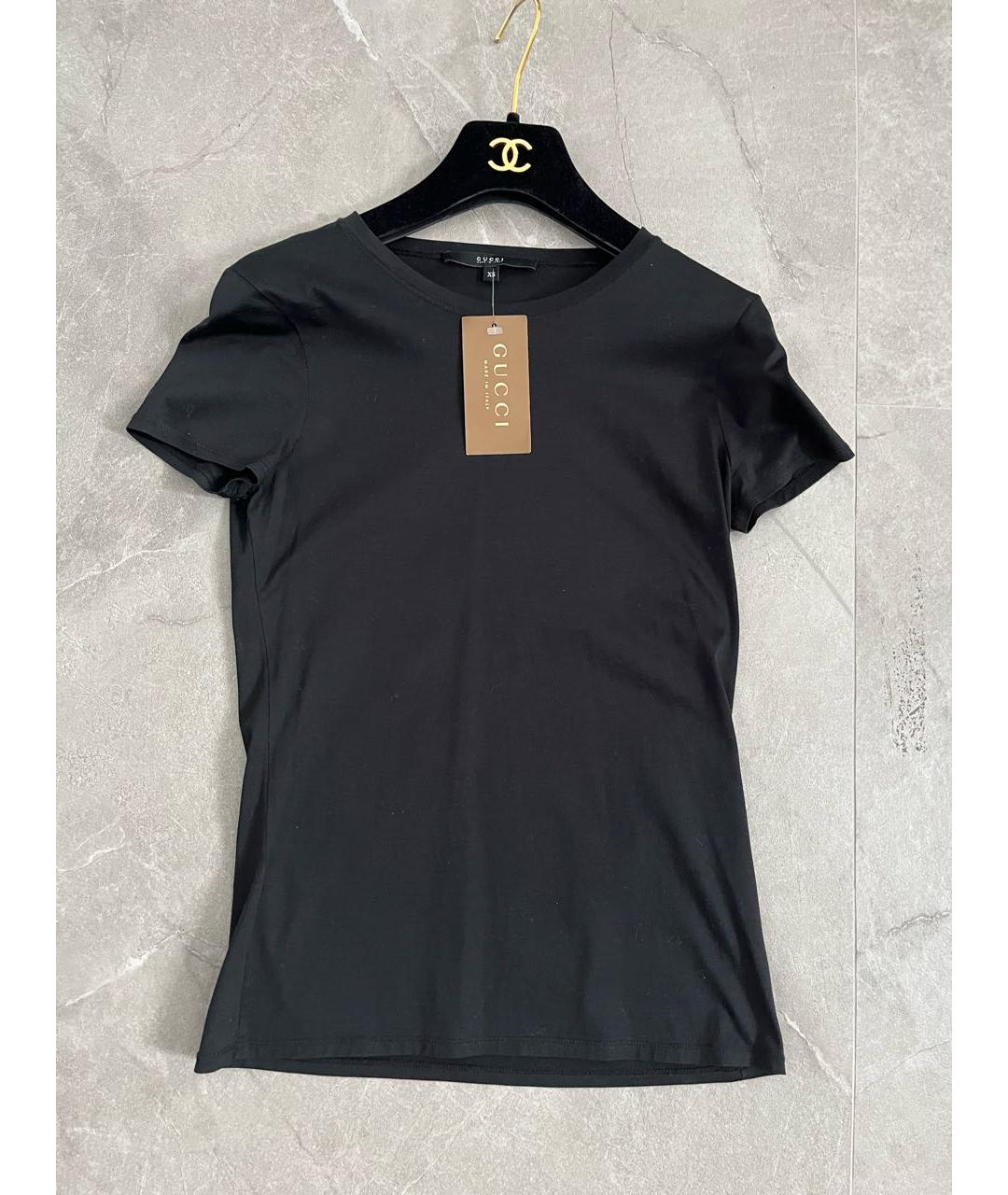 GUCCI Черная хлопковая футболка, фото 5