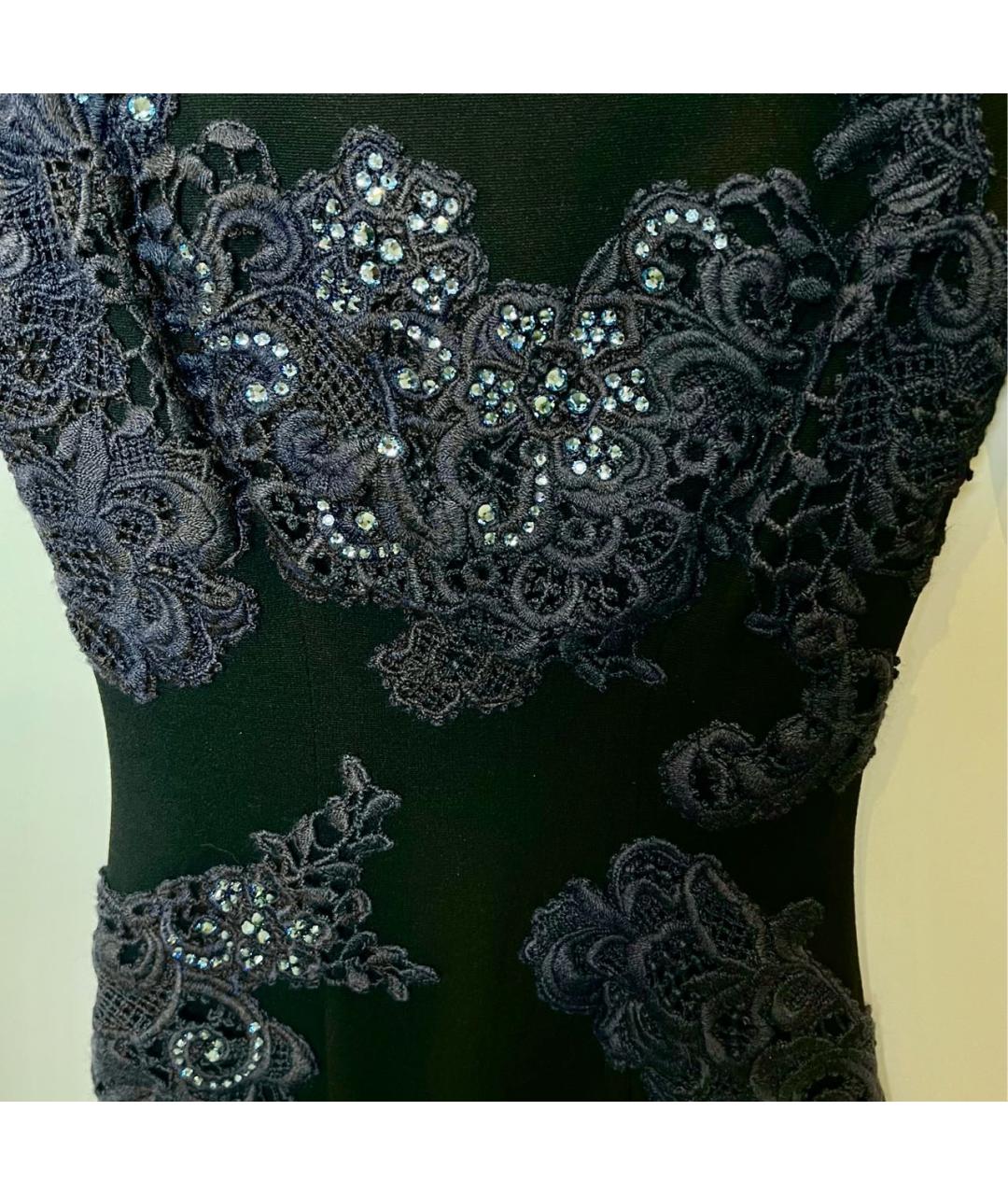 BLUMARINE Темно-синее хлопко-эластановое коктейльное платье, фото 3