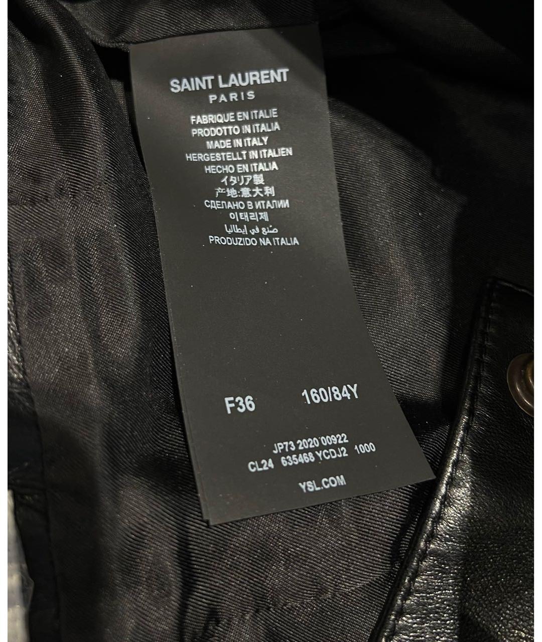 SAINT LAURENT Черные кожаные шорты, фото 6