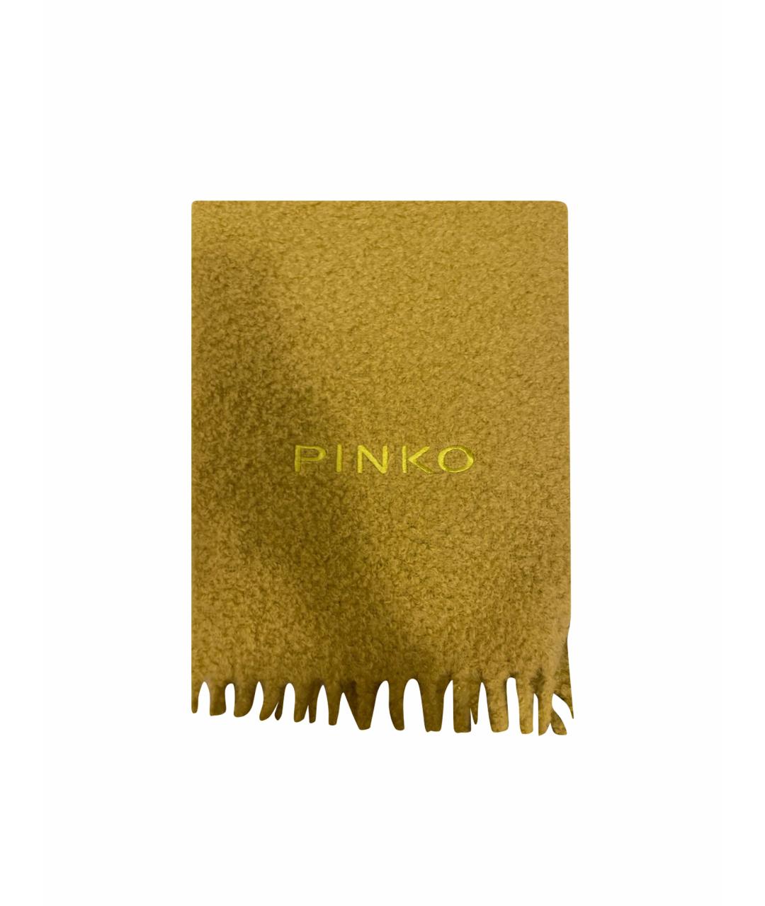PINKO Зеленый шерстяной шарф, фото 1