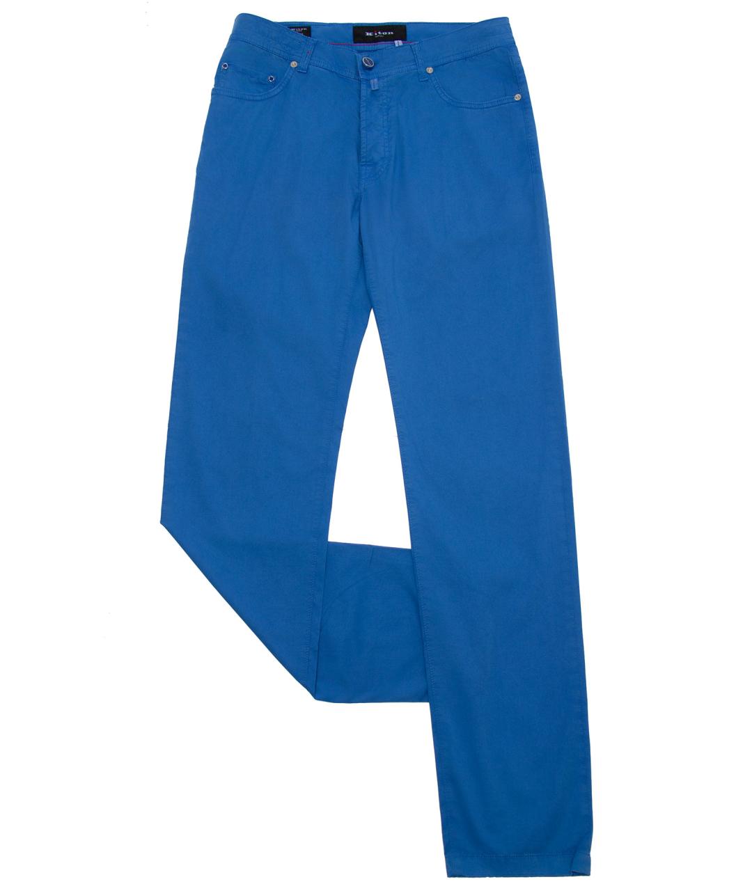 KITON Синие хлопковые повседневные брюки, фото 4