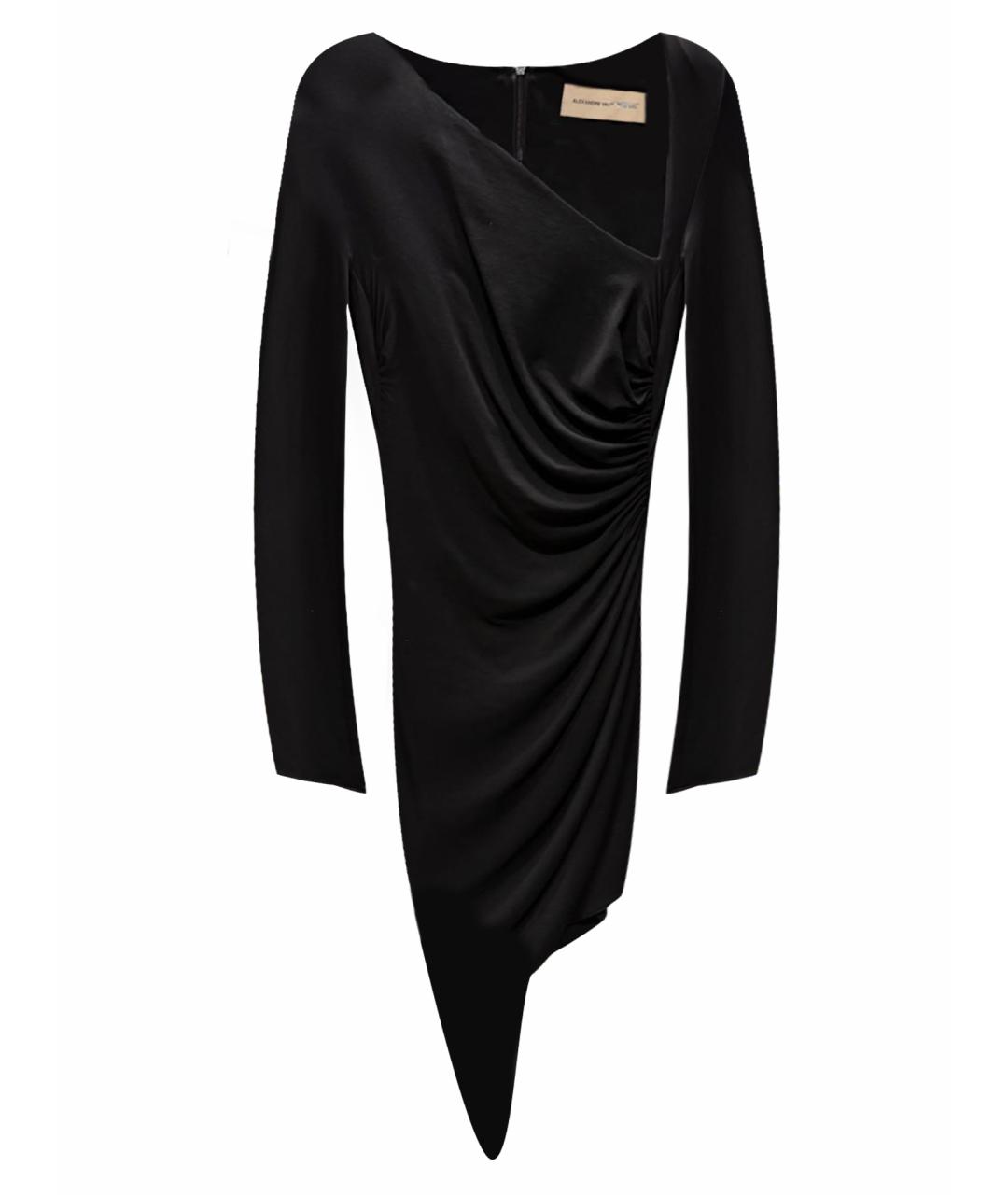 ALEXANDRE VAUTHIER Черное вискозное коктейльное платье, фото 1