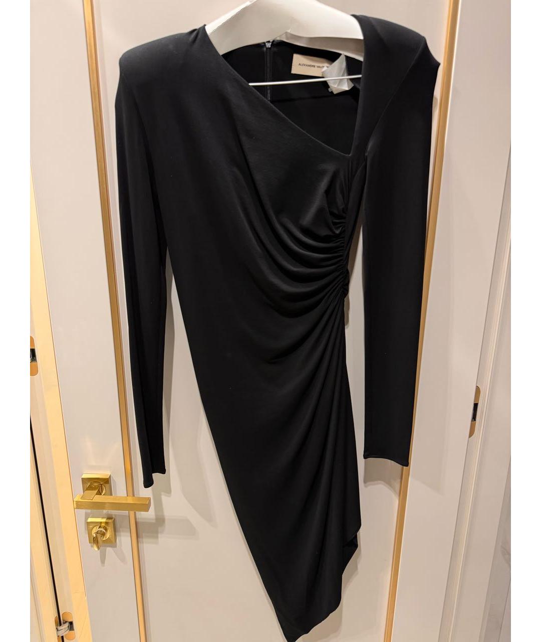 ALEXANDRE VAUTHIER Черное вискозное коктейльное платье, фото 5