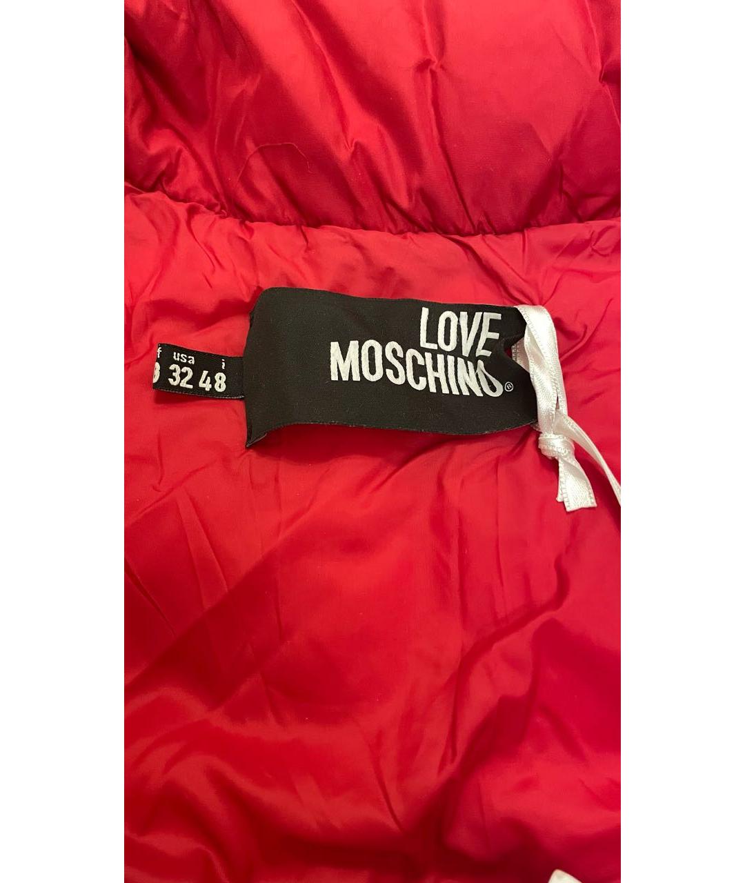 LOVE MOSCHINO Красная хлопковая куртка, фото 3