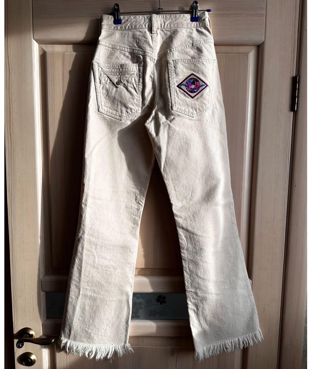 ISABEL MARANT Бежевые хлопковые прямые джинсы, фото 2