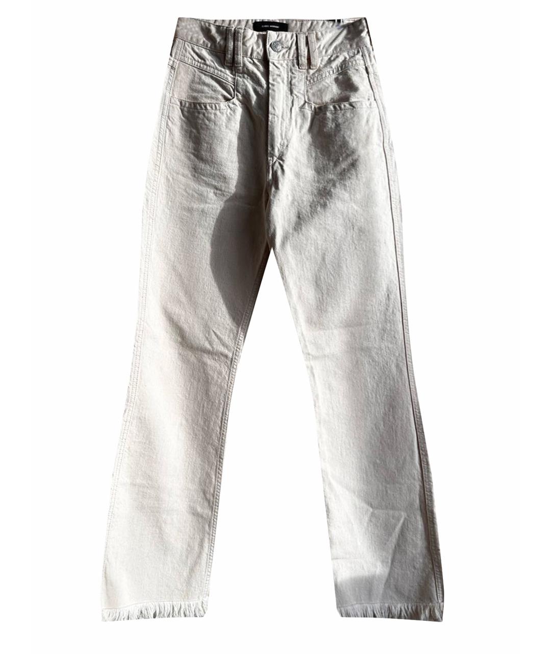 ISABEL MARANT Бежевые хлопковые прямые джинсы, фото 1