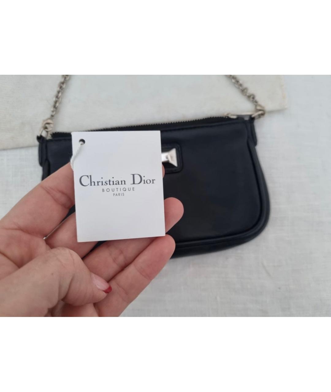 CHRISTIAN DIOR PRE-OWNED Черная кожаная сумка с короткими ручками, фото 7