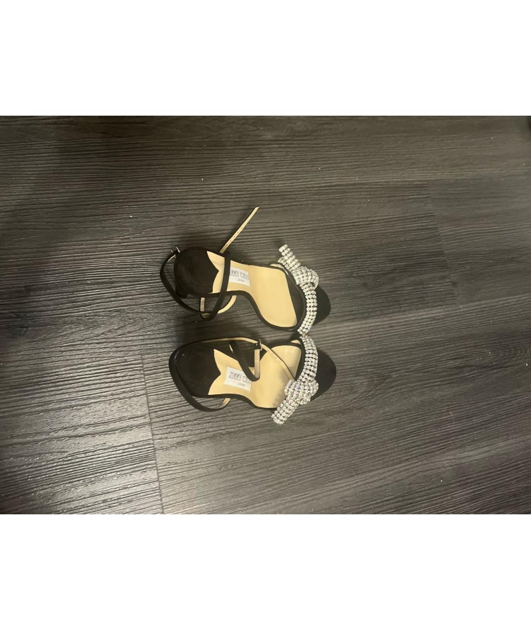 JIMMY CHOO Черные кожаные босоножки, фото 3