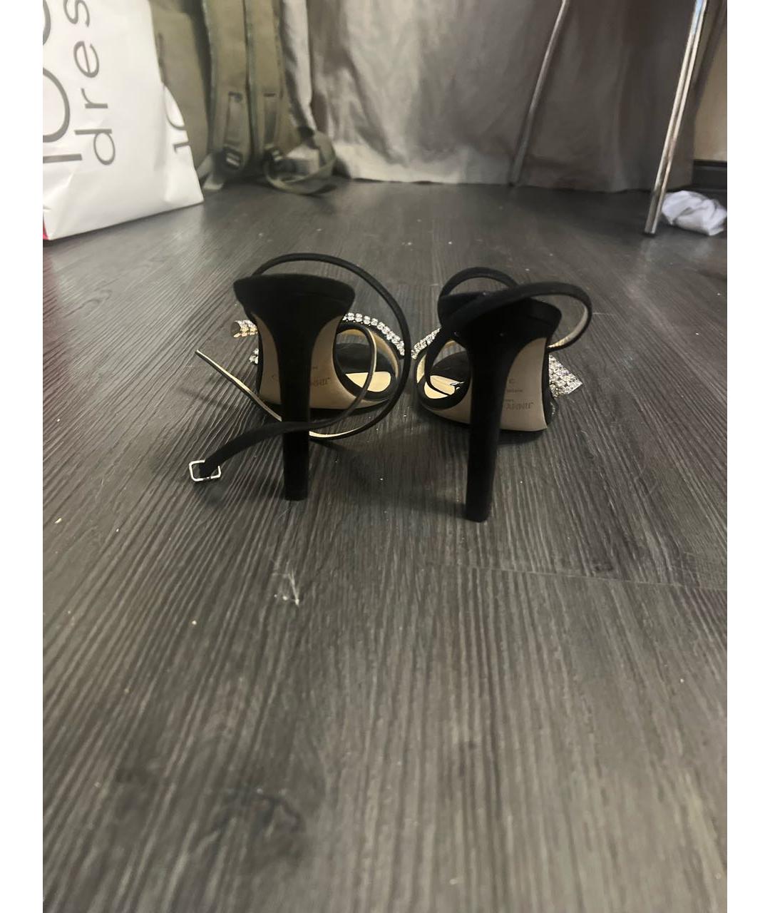 JIMMY CHOO Черные кожаные босоножки, фото 4