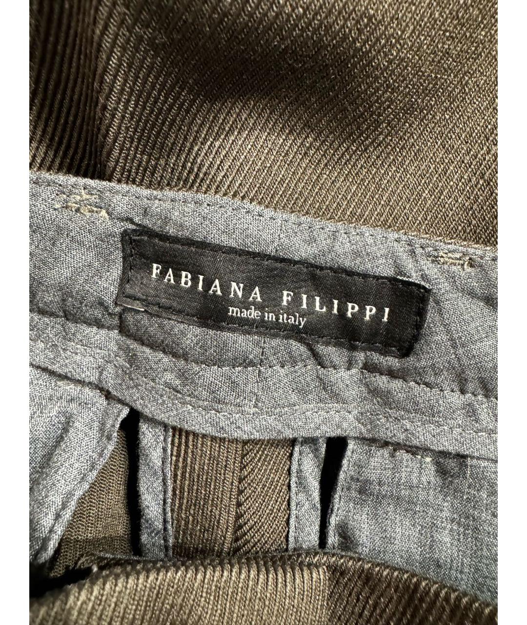FABIANA FILIPPI Коричневые шерстяные прямые брюки, фото 6