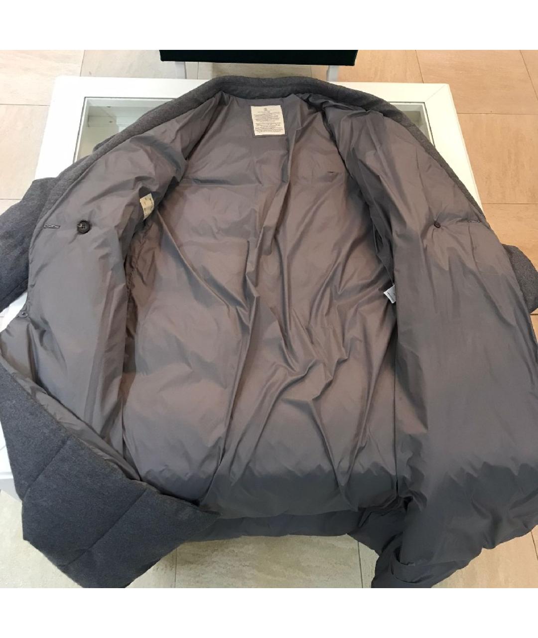 BRUNELLO CUCINELLI Серый шерстяной пуховик, фото 6