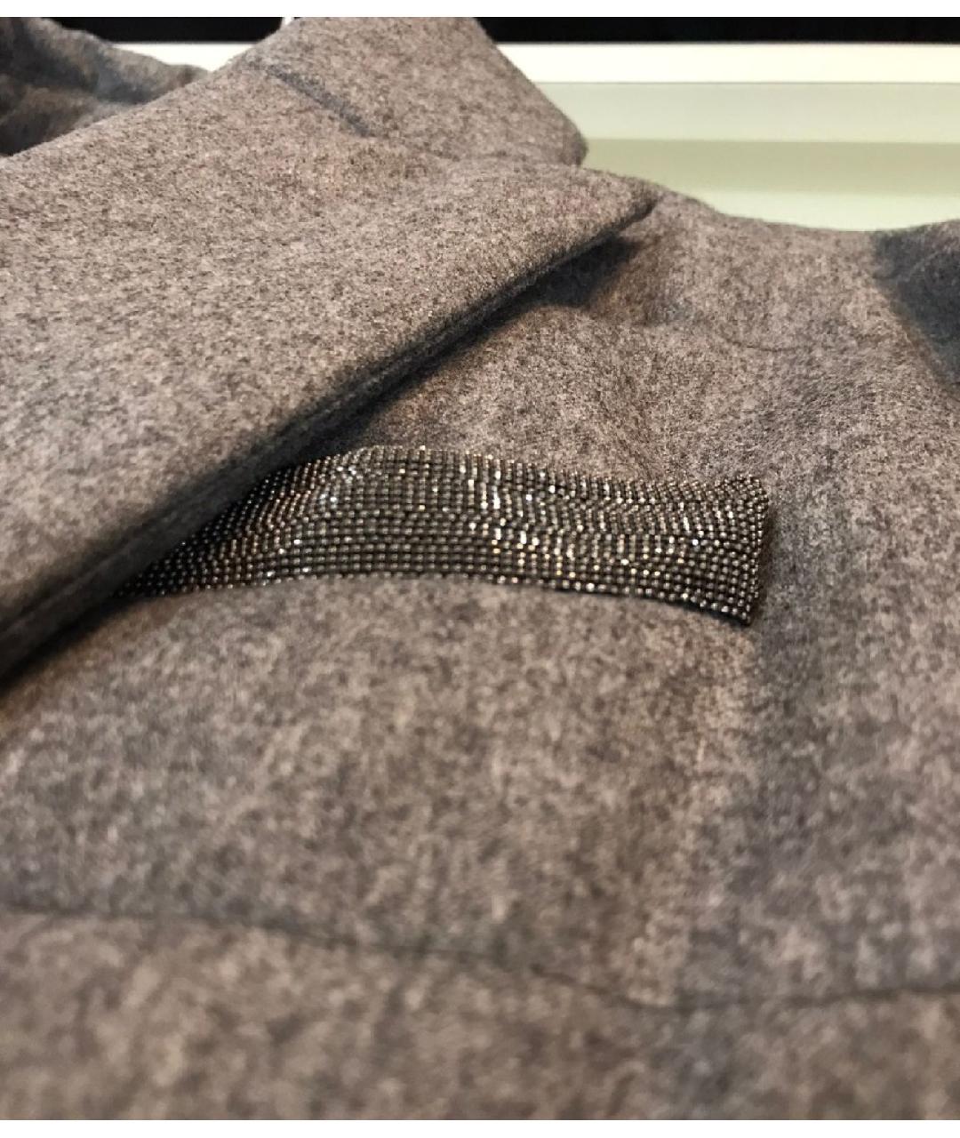 BRUNELLO CUCINELLI Серый шерстяной пуховик, фото 5