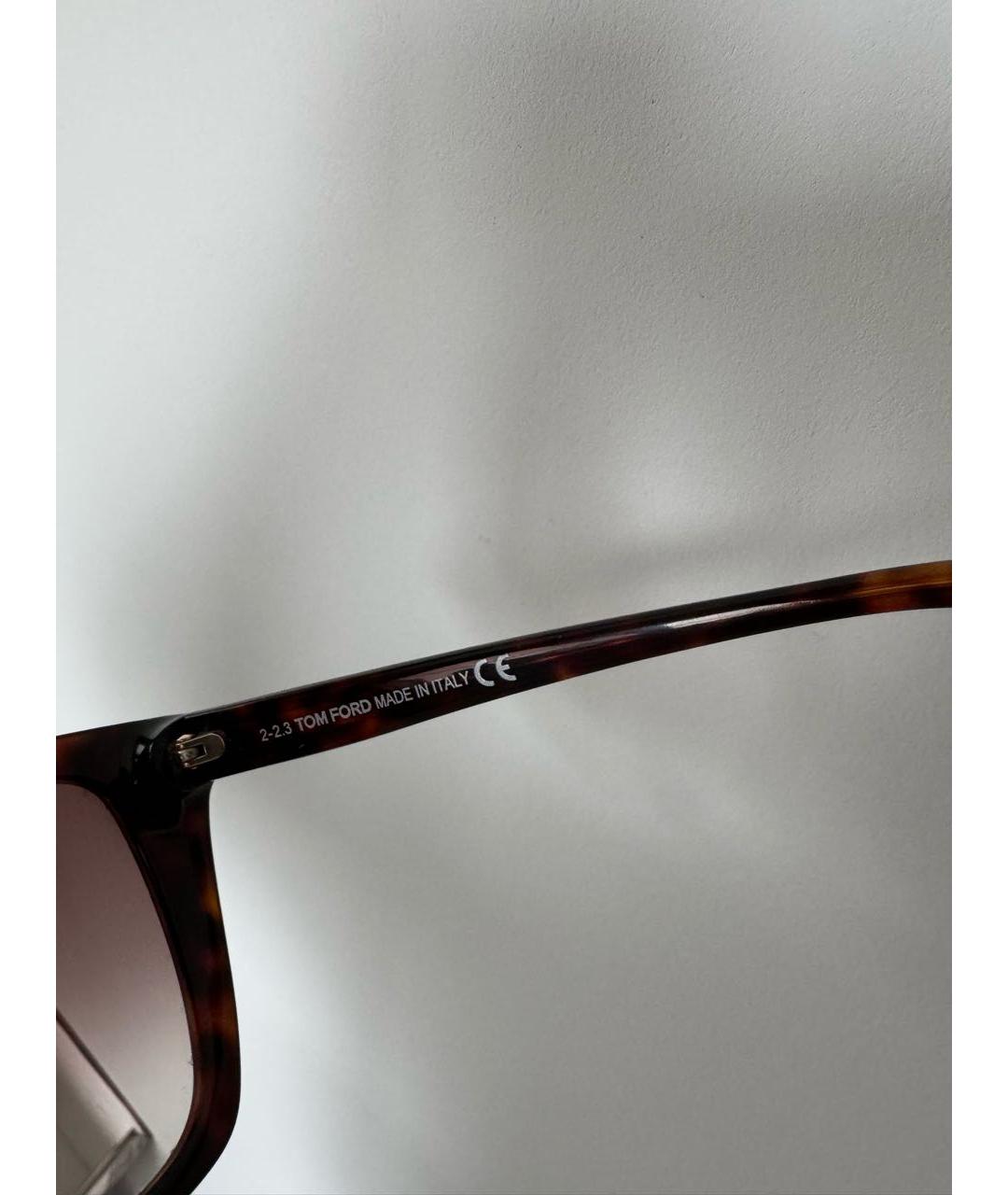 TOM FORD Коричневые пластиковые солнцезащитные очки, фото 6