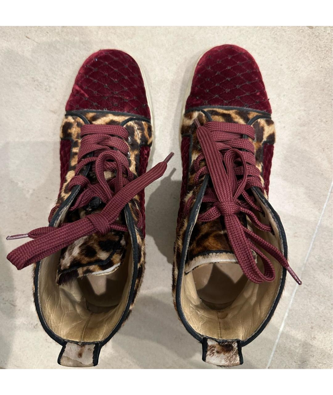 Burgundy louboutin sneakers best sale