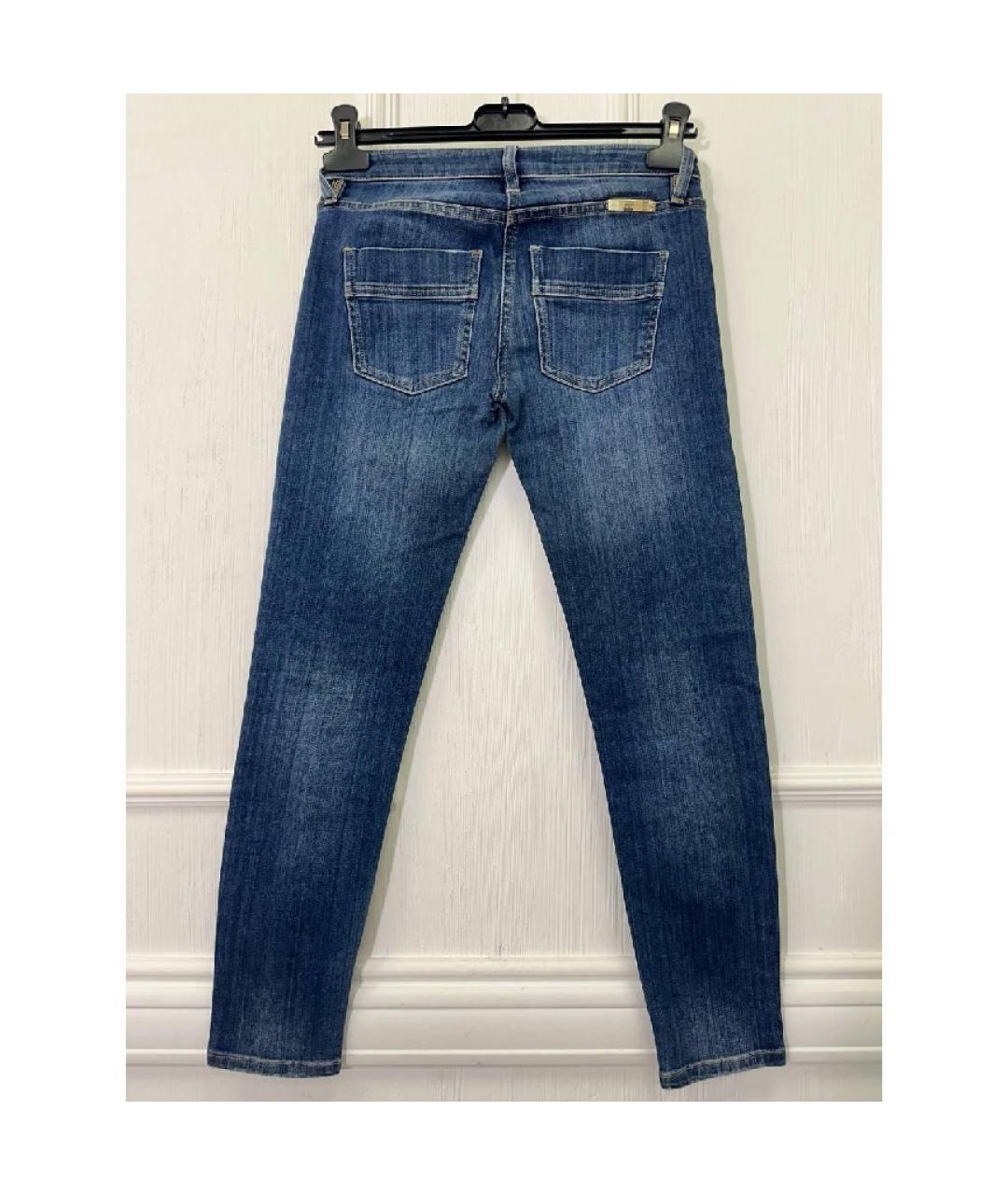 ELISABETTA FRANCHI Синие хлопковые прямые джинсы, фото 6