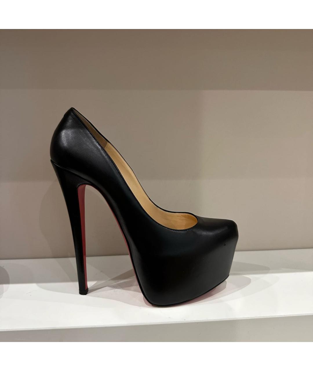 CHRISTIAN LOUBOUTIN Черные кожаные туфли, фото 6