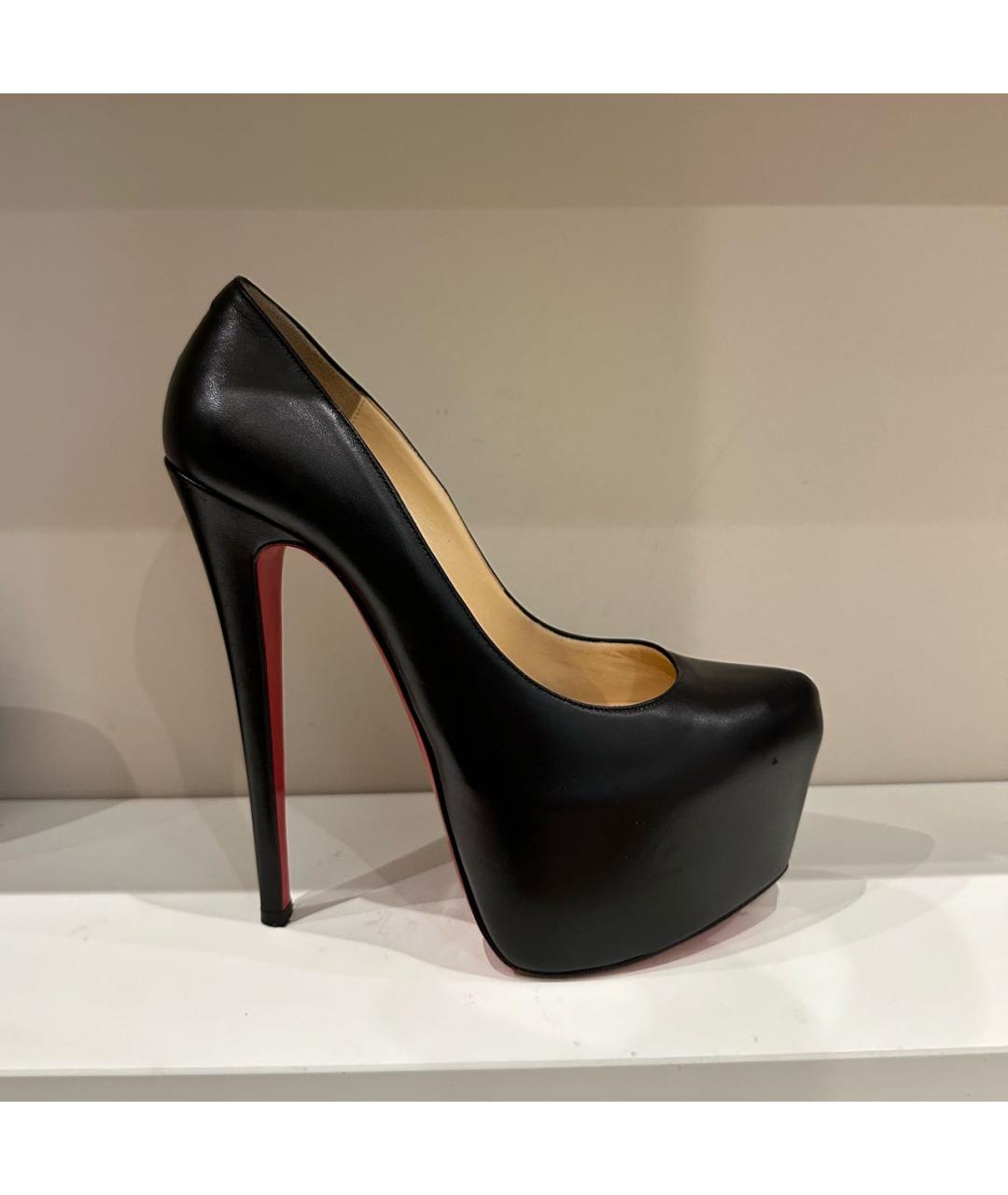 CHRISTIAN LOUBOUTIN Черные кожаные туфли, фото 5