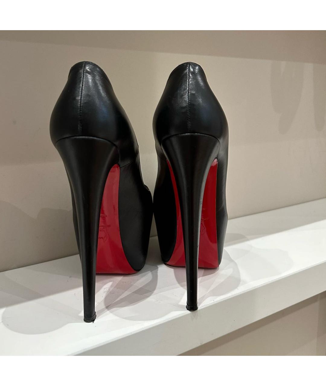 CHRISTIAN LOUBOUTIN Черные кожаные туфли, фото 4