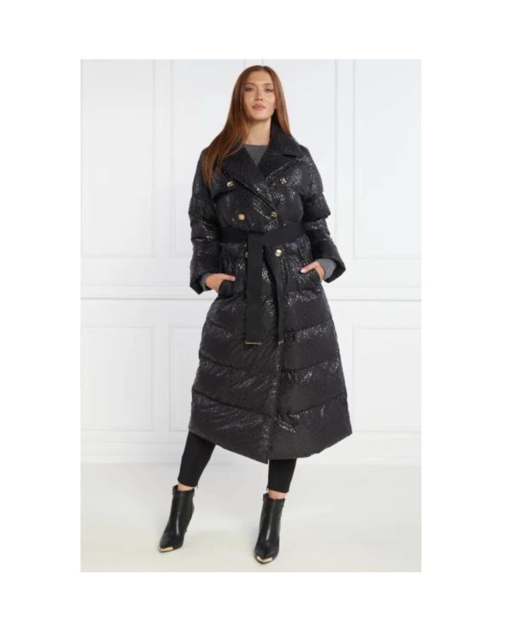 PINKO Черное полиэстеровое пальто, фото 4