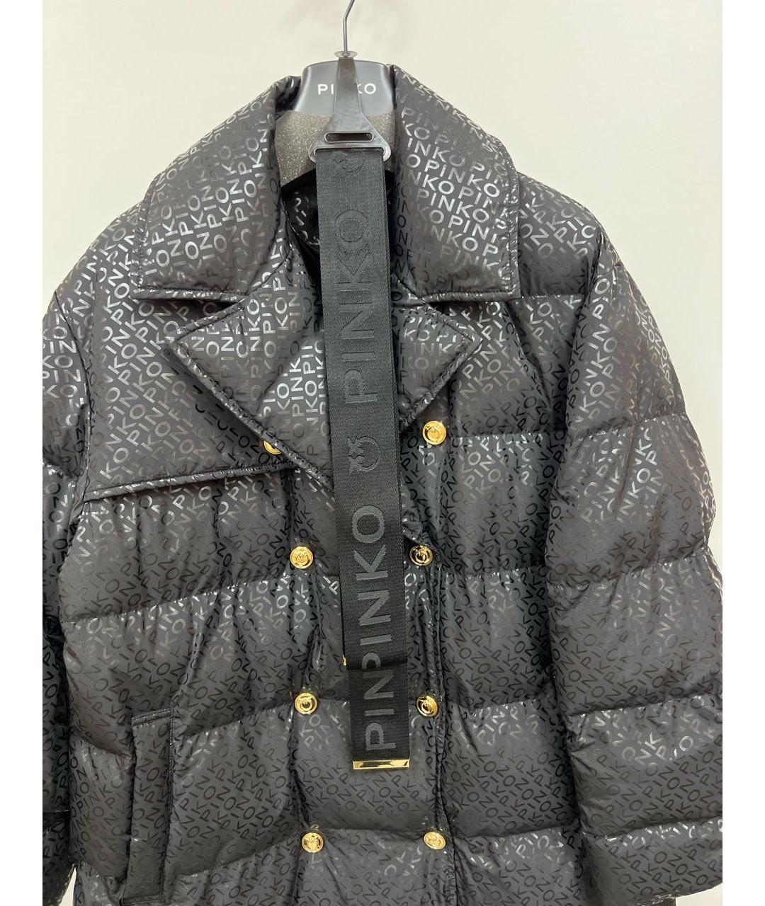 PINKO Черное полиэстеровое пальто, фото 6