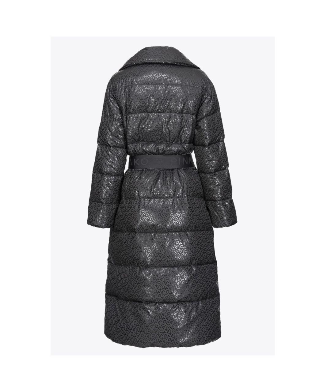 PINKO Черное полиэстеровое пальто, фото 2