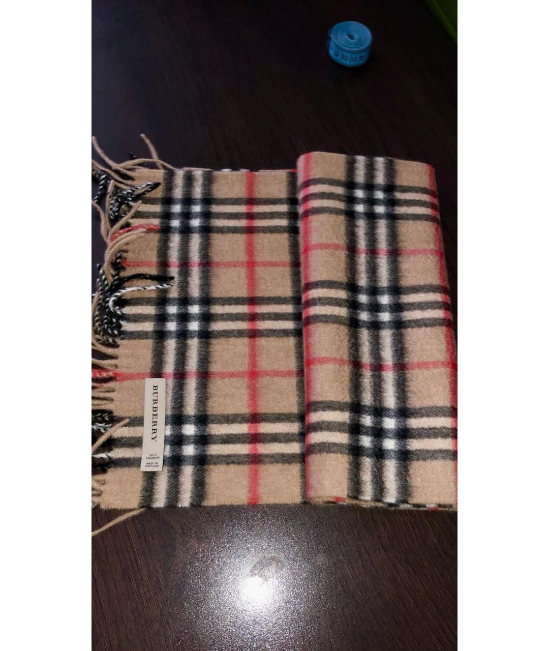 BURBERRY Бежевый кашемировый шарф, фото 3