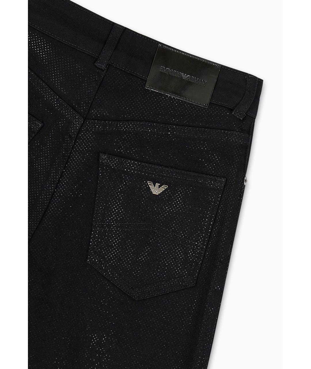 EMPORIO ARMANI Черные хлопковые прямые джинсы, фото 2