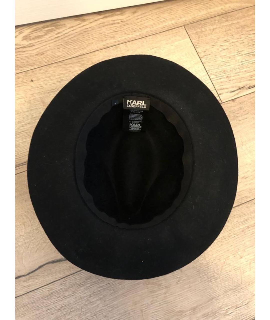 KARL LAGERFELD Черная шерстяная шляпа, фото 3