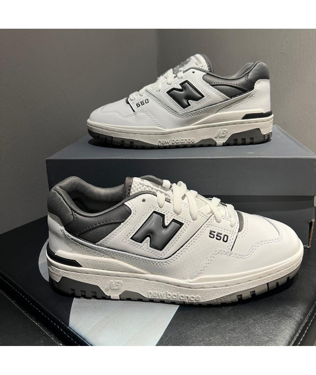 NEW BALANCE Серые кеды из искусственной кожи, фото 3