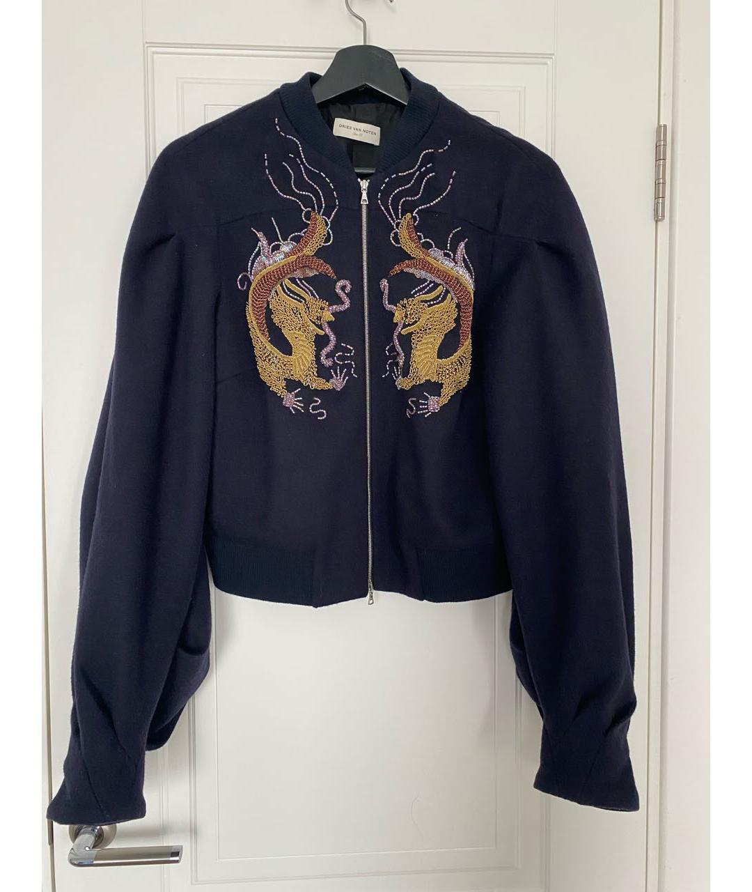 DRIES VAN NOTEN Темно-синяя шерстяная куртка, фото 8