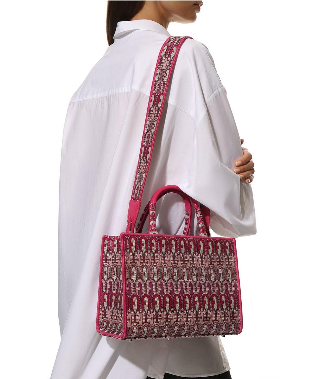 FURLA Фуксия тканевая сумка тоут, фото 2