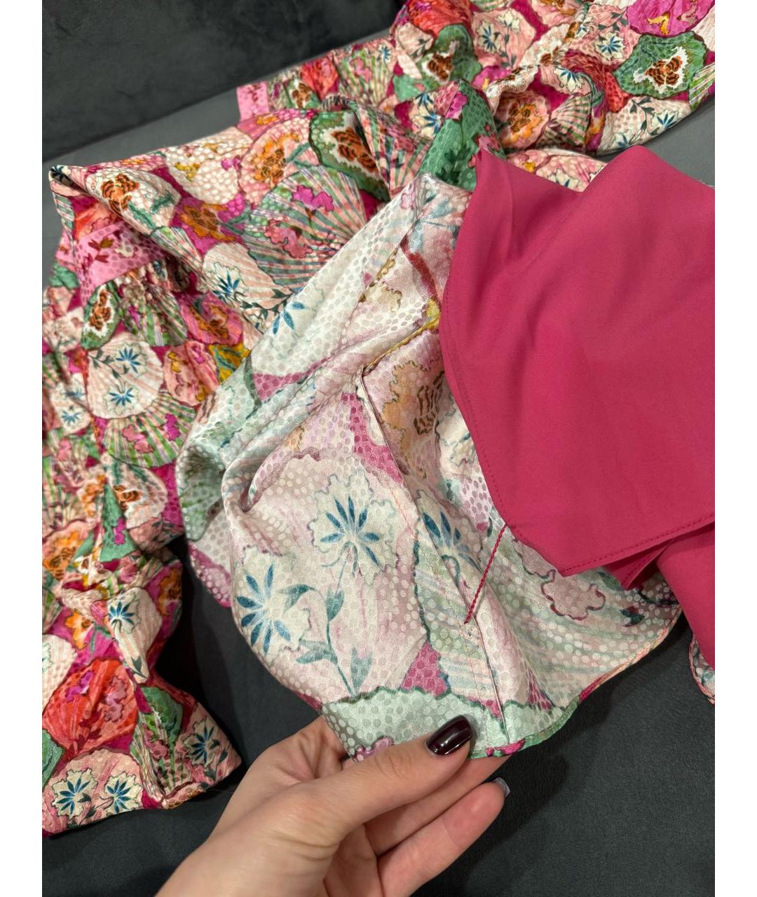 SALONI Розовое шелковое повседневное платье, фото 5