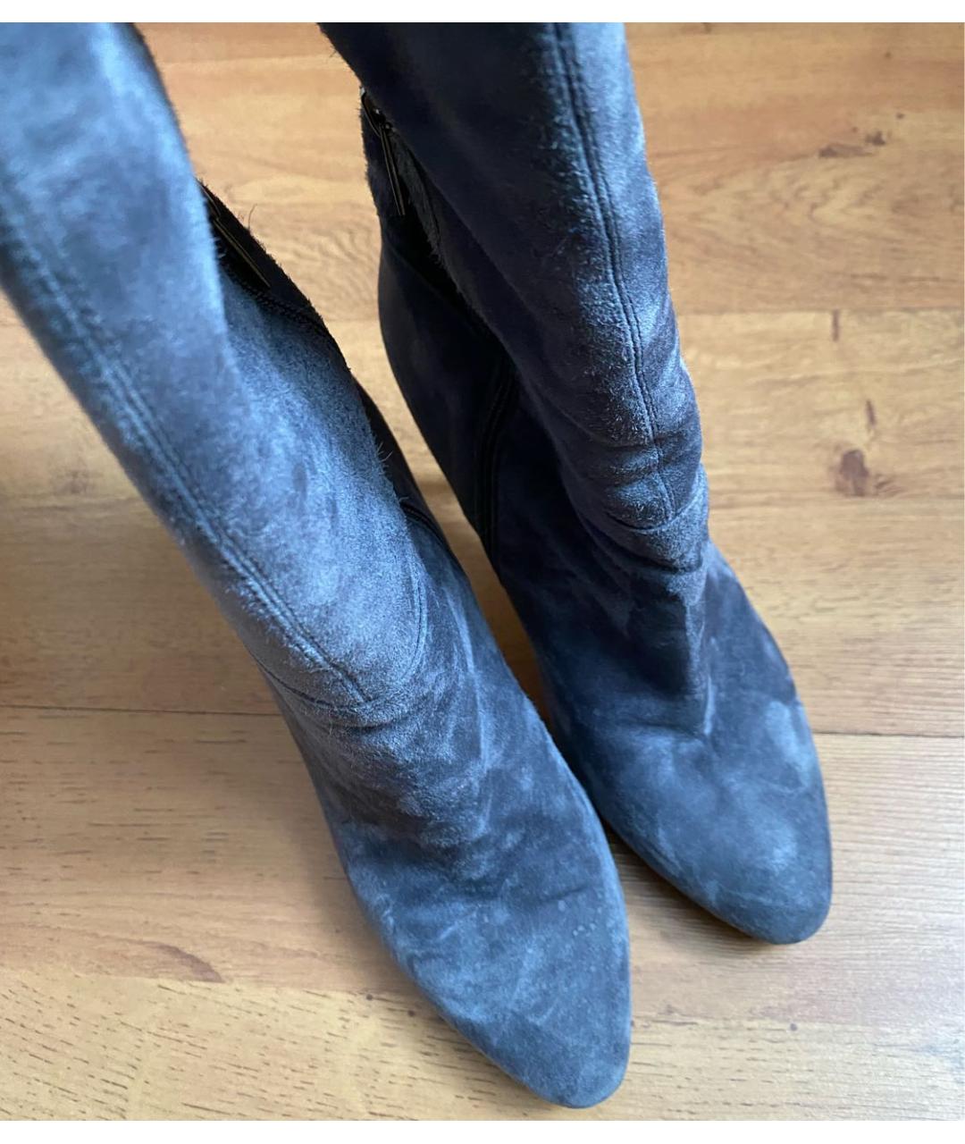 LE SILLA Серые замшевые ботфорты, фото 3