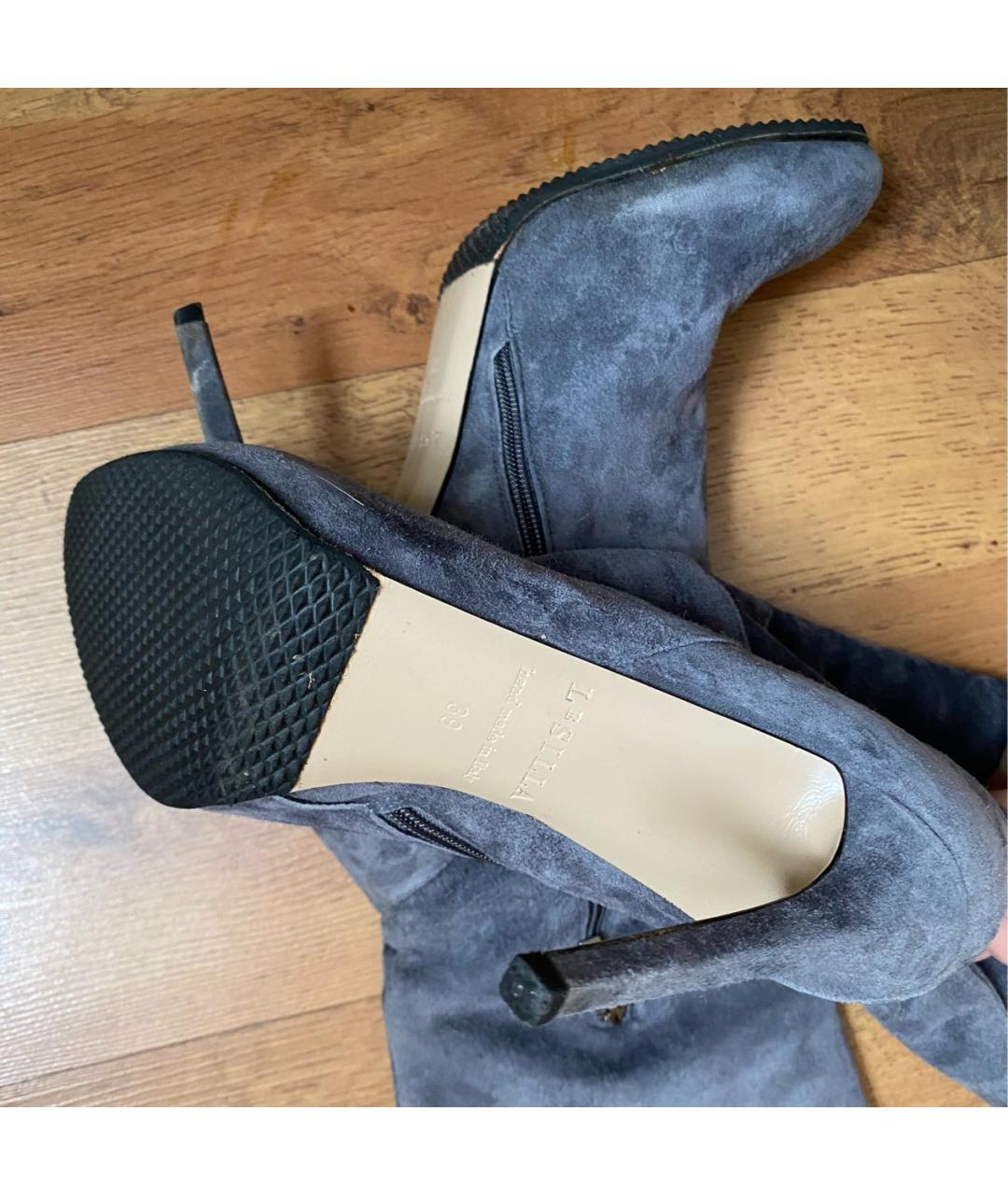 LE SILLA Серые замшевые ботфорты, фото 4