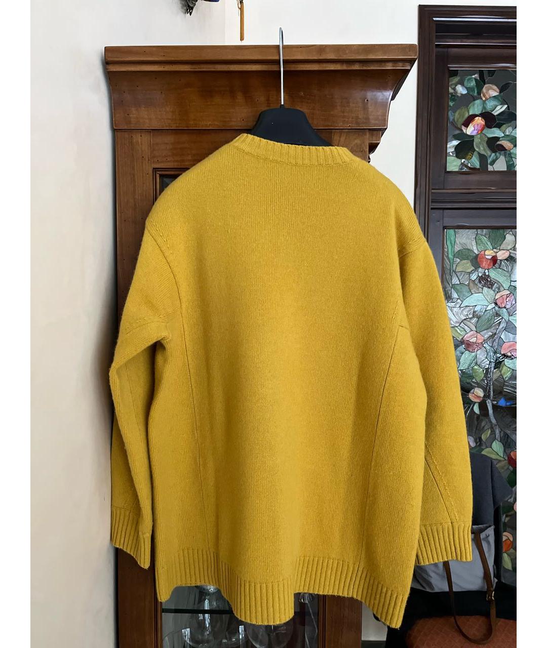 MAX MARA Желтый шерстяной джемпер / свитер, фото 2