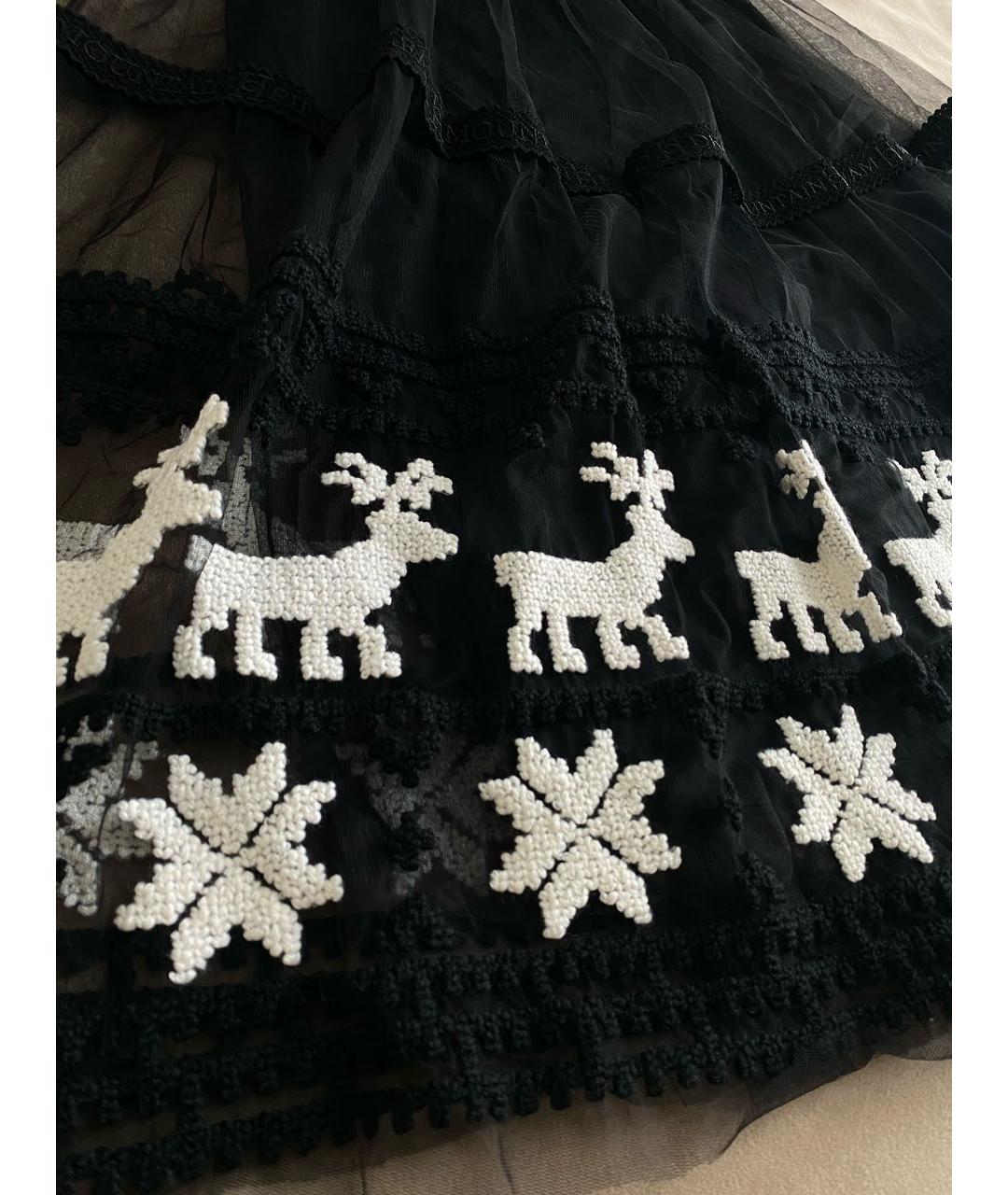 PINKO Черная полиэстеровая юбка макси, фото 4