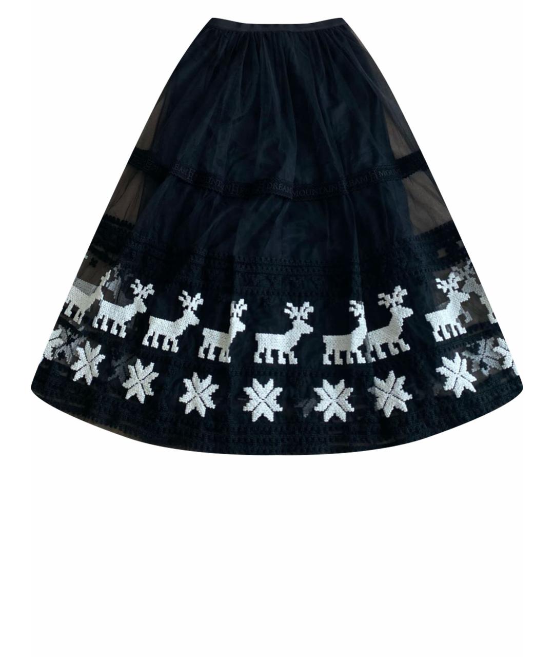PINKO Черная полиэстеровая юбка макси, фото 1