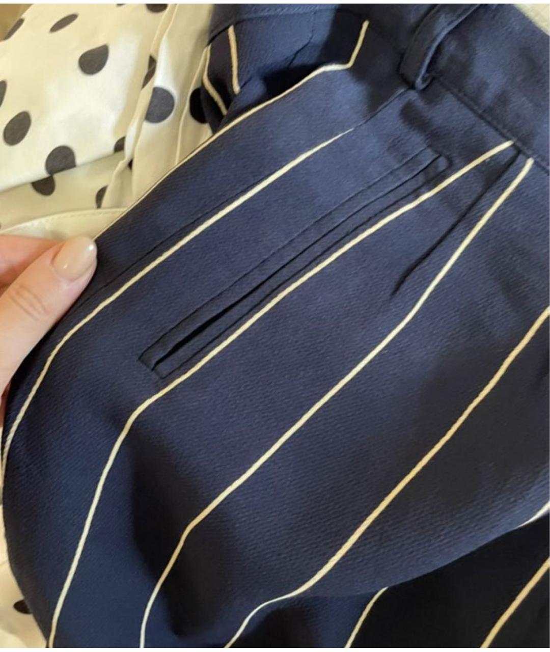 SAINT LAURENT Темно-синяя вискозная юбка мини, фото 3